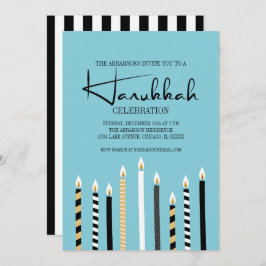 Moderne Happy Hanukkah Candles Holiday Party Card Einladung