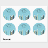 Moderne Happy Hanukkah Candles Holiday Sticker (Blatt)