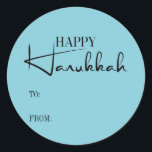 Moderne Happy Hanukkah Candles Holiday Sticker<br><div class="desc">Personalisieren Sie den benutzerdefinierten Text oben. Weitere Koordinationsgegenstände finden Sie in unserer Kollektion "Happy Hanukkah Candles".</div>