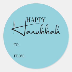 Moderne Happy Hanukkah Candles Holiday Sticker