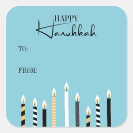 Moderne Happy Hanukkah Candles Holiday Sticker