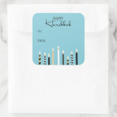 Moderne Happy Hanukkah Candles Holiday Sticker (Tasche)