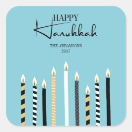Moderne Happy Hanukkah Candles Holiday Sticker