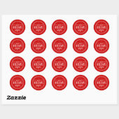 Moderne Happy Holiday Round Red Christmas Sticker (Blatt)
