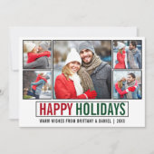 Moderne Happy Holidays 5 Foto Feiertagskarte (Vorderseite)