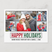 Moderne Happy Holidays 5 Foto Postkarte (Vorderseite)