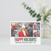 Moderne Happy Holidays 5 Foto Postkarte (Stehend Vorderseite)
