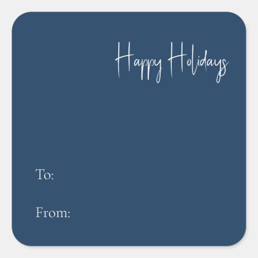 Moderne Happy Holidays Blue bis vom Square Sticker (Vorderseite)