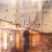 Moderne Happy Holidays Business Name Red Snowflake Fensteraufkleber (Blatt 2)