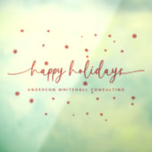 Moderne Happy Holidays Business Name Red Snowflake Fensteraufkleber (Blatt 3)