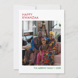 Moderne Happy Kwanzaa Foto Holiday Card Feiertagskarte