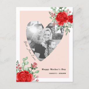 Moderne Happy Mother's Day Floral benutzerdefinier Feiertagspostkarte