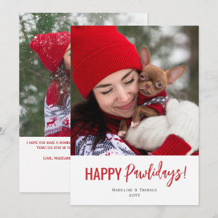 Moderne Happy Pawlidays Schrift Typografie Feiertagskarte