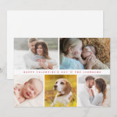 Moderne Happy valentine's day Custom Family Fotos Feiertagskarte (Vorne/Hinten)