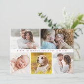 Moderne Happy valentine's day Custom Family Fotos Feiertagskarte (Stehend Vorderseite)