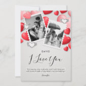 Moderne Happy Valentines Day Foto Dankeskarte (Vorderseite)