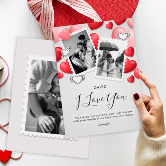 Moderne Happy Valentines Day Foto Dankeskarte