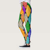 Moderne Harlekin-Muster funkelnde Mardi Gras  Leggings (Links)