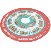 Moderne Häuser aus der Mitte des Jahrhunderts, ind Polyester Weihnachtsbaumdecke (Schrägansicht)