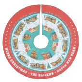 Moderne Häuser aus der Mitte des Jahrhunderts, ind Polyester Weihnachtsbaumdecke (Vorderseite)