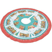 Moderne Häuser des Mittelalters Polyester Weihnachtsbaumdecke (Schrägansicht)