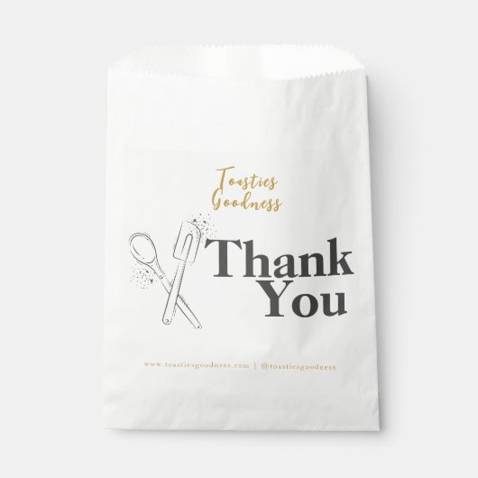 Moderne, hausgemachte Backwaren Vielen Dank Geschenktütchen (Vorderseite)