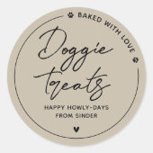 Moderne, hausgemachte Doggie-Leckereien Runder Aufkleber (Vorderseite)