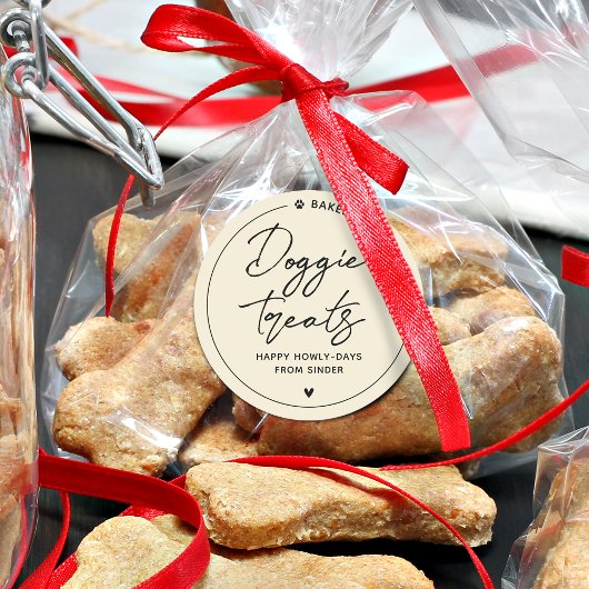 Moderne, hausgemachte Doggie-Leckereien Runder Aufkleber