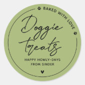 Moderne, hausgemachte Doggie-Leckereien Runder Aufkleber (Vorderseite)
