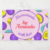 Moderne hausgemachte Pflaume personalisiert Lebensmitteletikett (Einzelnes Label)