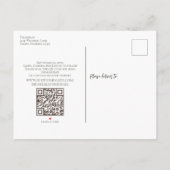 Moderne Haushaltshochzeiten speichern den QR-Code Ankündigungspostkarte (Rückseite)