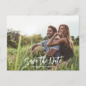 Moderne Haushaltshochzeiten speichern den QR-Code Ankündigungspostkarte (Vorderseite)