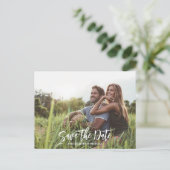 Moderne Haushaltshochzeiten speichern den QR-Code Ankündigungspostkarte (Stehend Vorderseite)