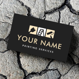 Moderne Hausmalereidienste Pinselrollenladder Visitenkarte