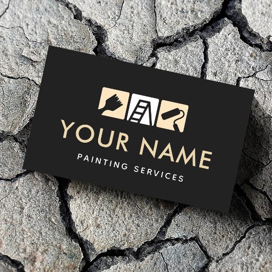 Moderne Hausmalereidienste Pinselrollenladder Visitenkarte
