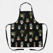 Moderne Hauspflanzen Garten liebt Schwarzes Muster Schürze (Vorderseite)