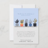 Moderne Hauspflanzenhochzeit Dankeschön Karte (Vorderseite)