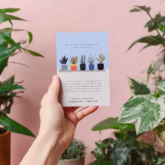 Moderne Hauspflanzenhochzeit Dankeschön Karte