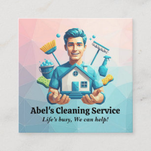 Moderne Hausreinigung Haushälterin Service Hausrei Quadratische Visitenkarte