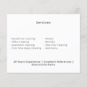 Moderne Hausreinigung Janitorial Housekeeping Flyer (Hinten)