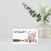 Moderne Hausreinigung Rose Gold Glitzer Visitenkarte (Stehend Vorderseite)