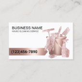 Moderne Hausreinigung Rose Gold Glitzer Visitenkarte (Vorderseite)