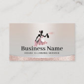 Moderne Hausreinigung Rose Gold & Silber Haushalts Visitenkarte (Vorderseite)