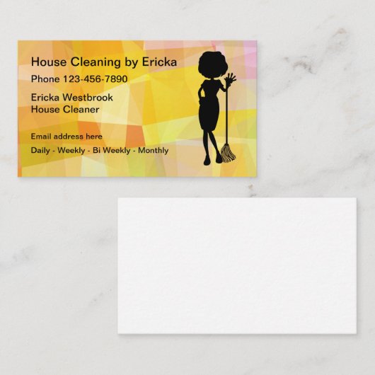 Moderne Hausreinigung Visitenkarten Visitenkarte (Vorne/Hinten)