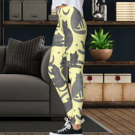 Moderne Haustierliebhaber Cream und Grau Kitten Ka Leggings