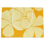 Moderne hawaiianische Druckmuster Plumerias Große Geschenktüte (Vorderseite)