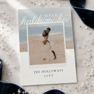 Moderne hawaiianische Weihnachtsfoto-Karte 'Mele K Feiertagskarte