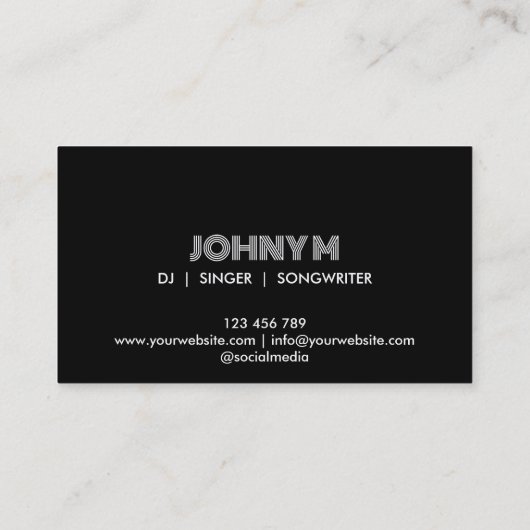 Moderne Headphones DJ Music Waves Visitenkarte (Rückseite)