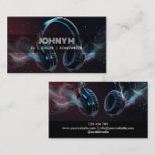 Moderne Headphones DJ Music Waves Visitenkarte (Vorne/Hinten)