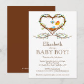 Moderne Heart Baby Boys Babydusche Einladung (Vorne/Hinten)